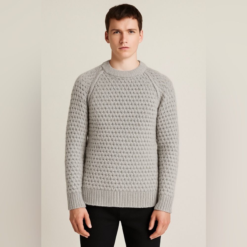 LANVIN  70% Merino Wool 30% Cashmere Men’s  Gray Sweater Size XS NWOT